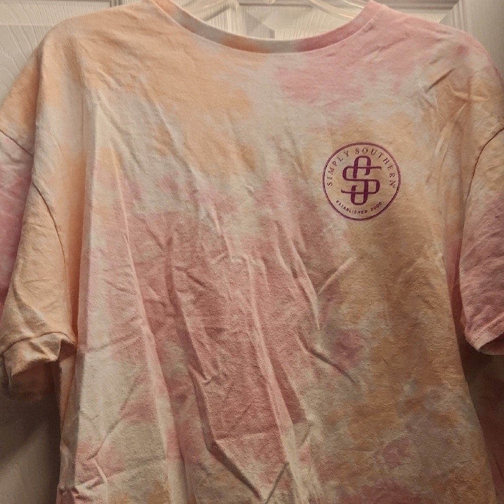 Simply Southern Pink and Orange Short Sleeve Tee